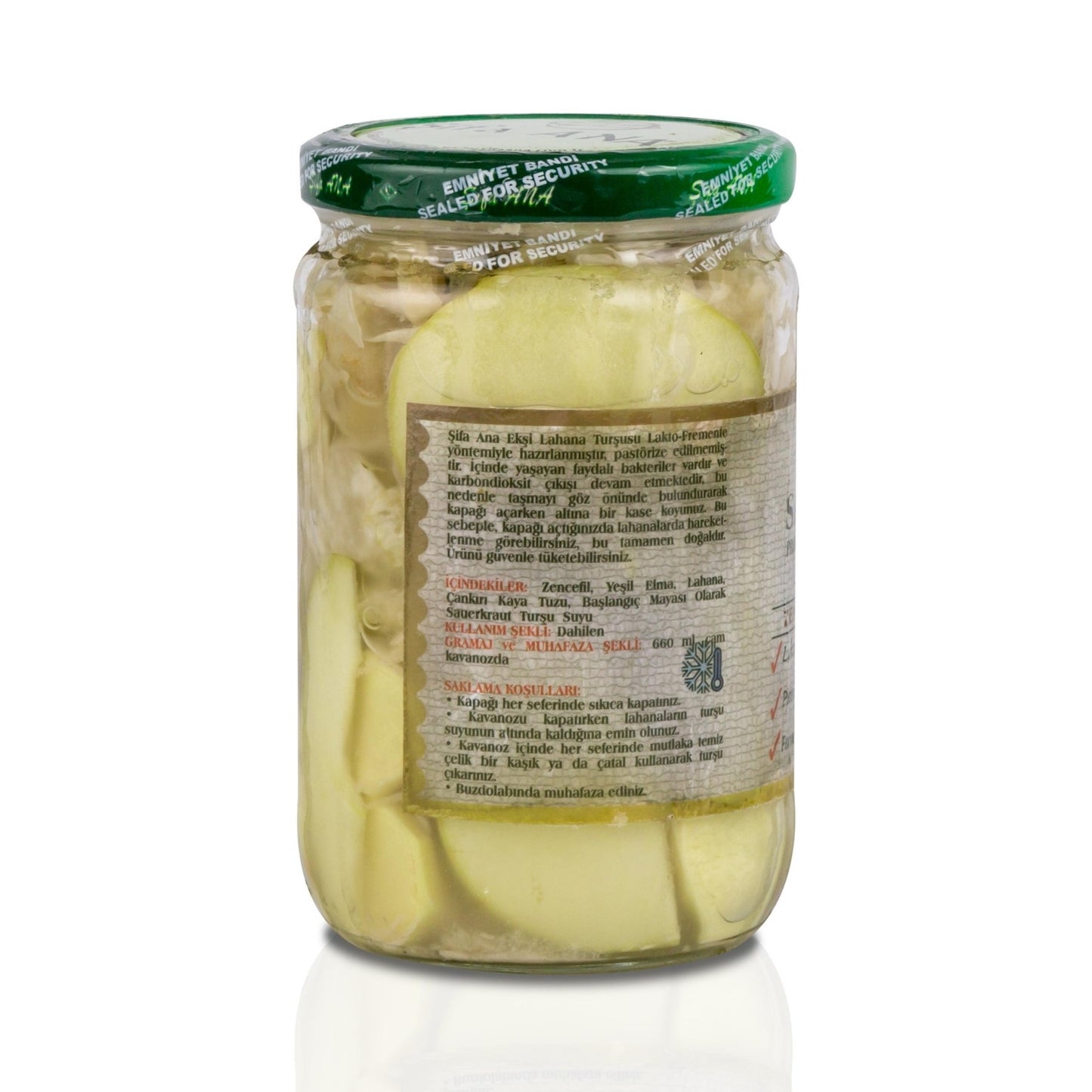 Sauerkraut (Ekşi Lahana Turşusu) No11 Zencefil & Yeşil Elmalı (660cc.)