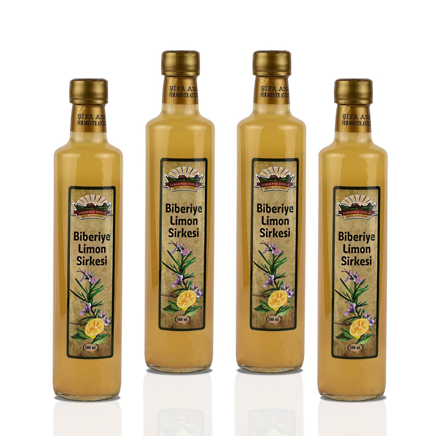 4 Adet Biberiye & Limon Sirkesi (4x500 ml)