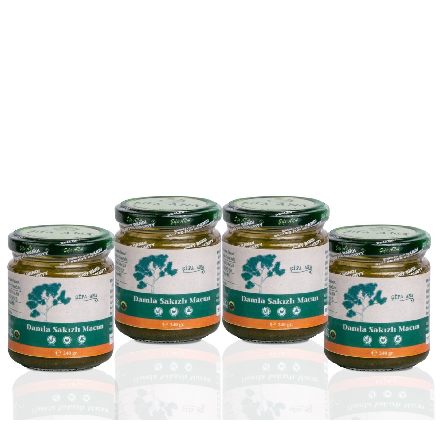 4 Adet Damla Sakızlı Bitkisel Macun (4x240gr.)