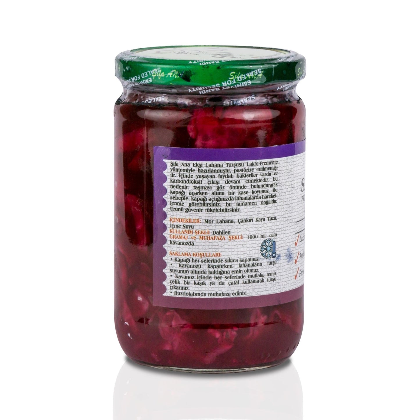 Sauerkraut (Ekşi Lahana Turşusu) No4 Mor Lahana (660cc.)