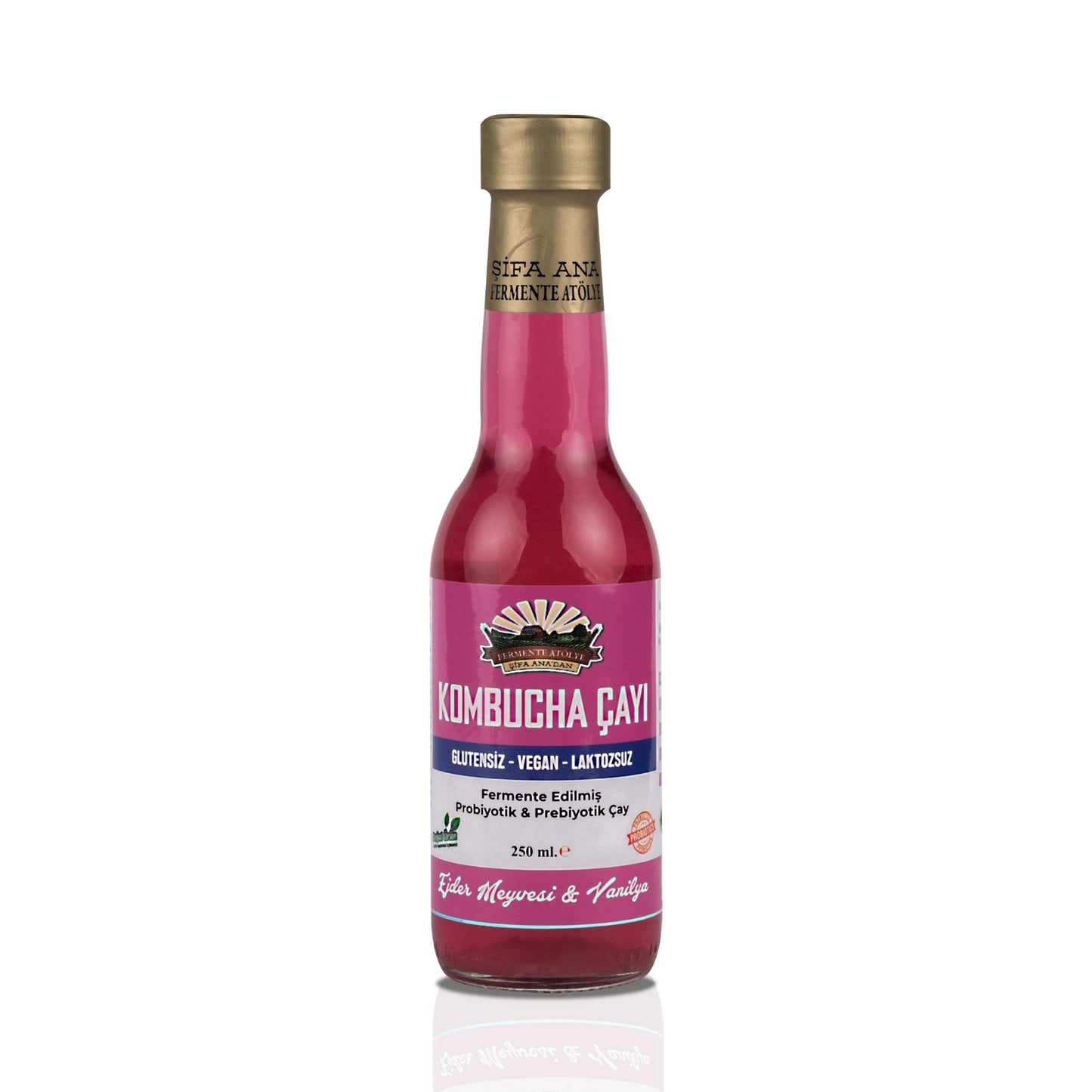 Ejder Meyveli & Vanilyalı Kombucha (250ml.) Cam Şişede