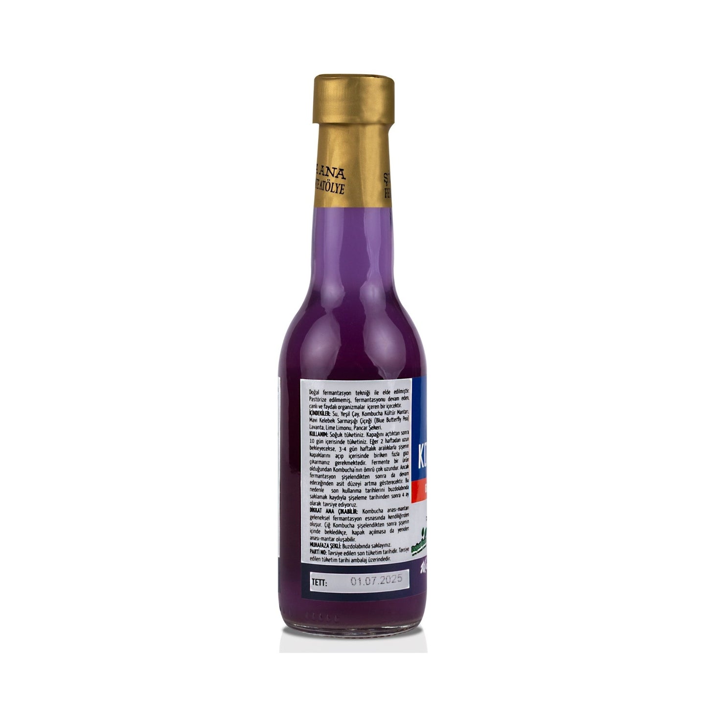 Mavi Kelebek & Lavanta Kombucha (250ml.) Cam Şişede