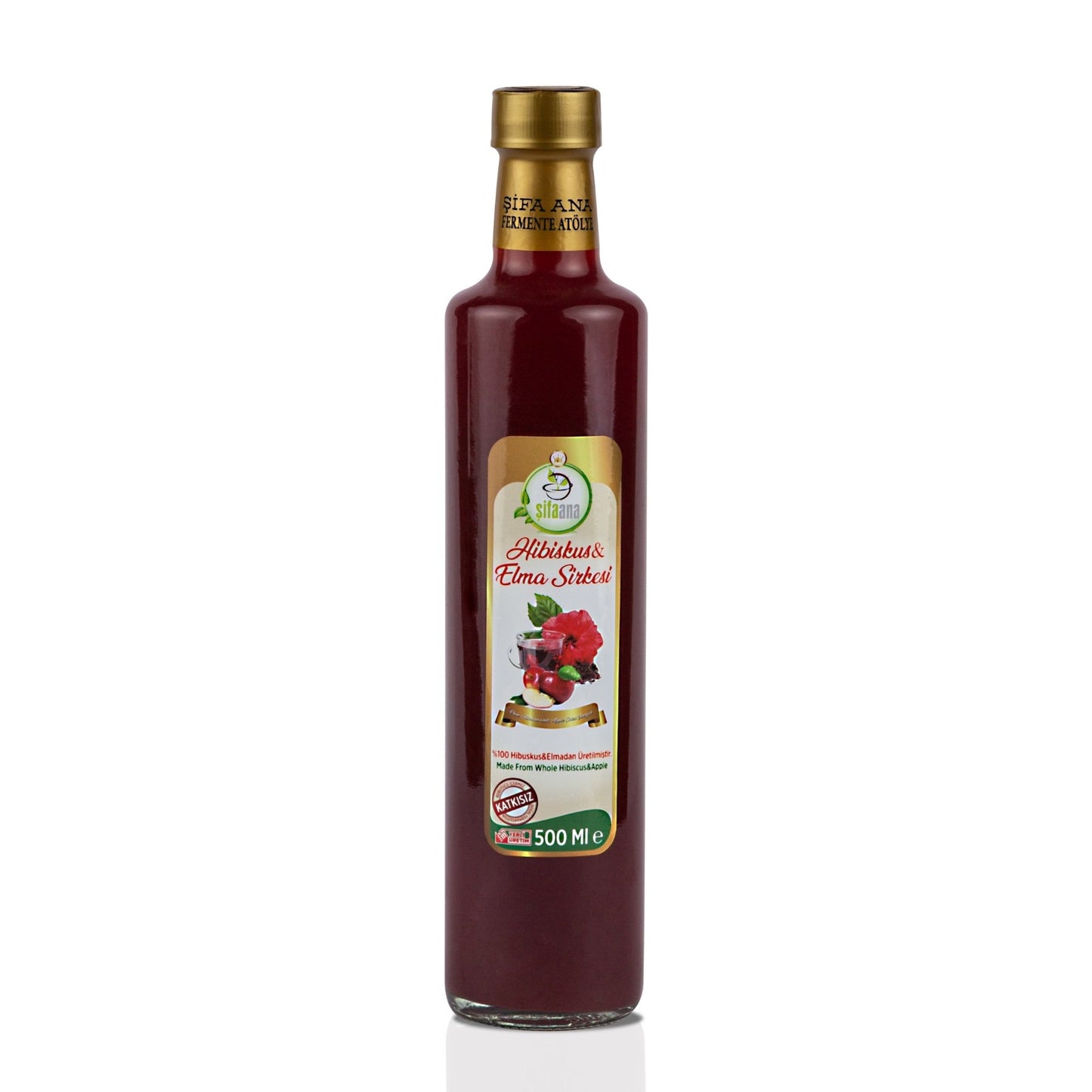 Hibiskuslu Elma Sirkesi (500 ml)