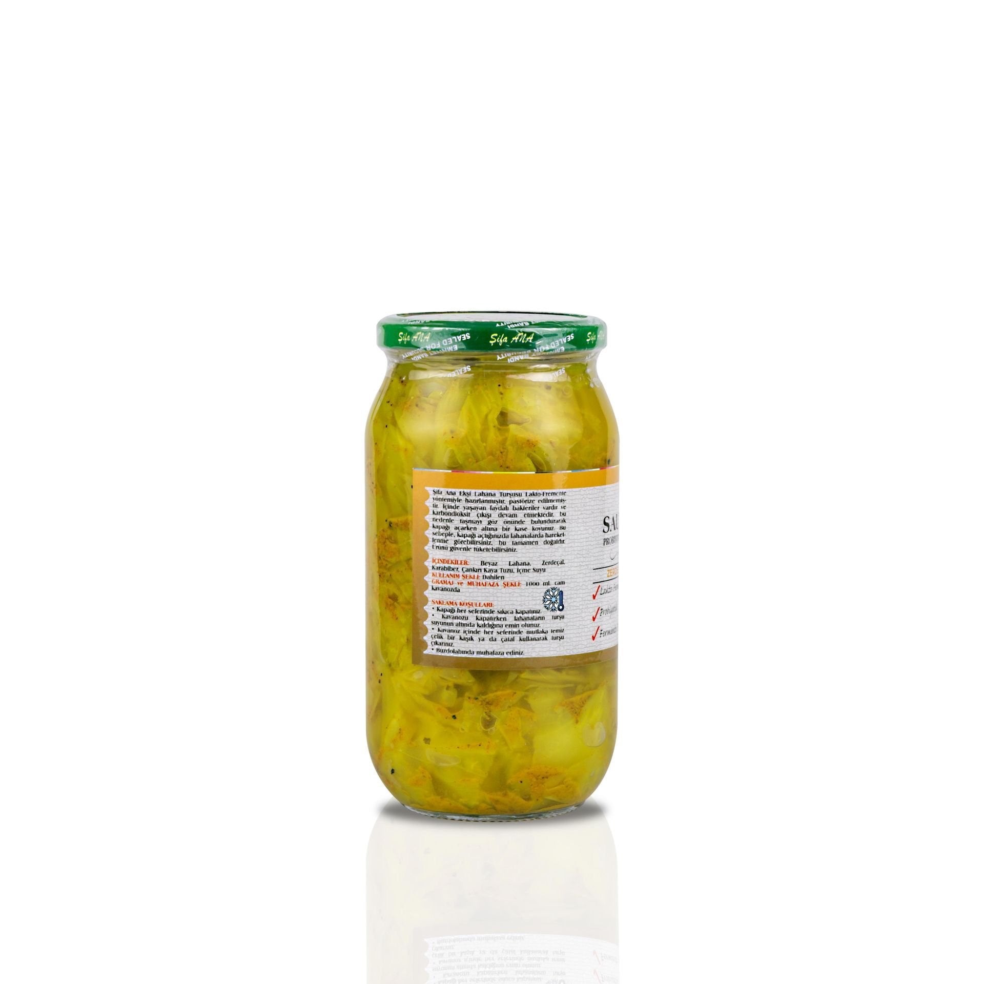 Sauerkraut (Ekşi Lahana Turşusu) No3 Zerdeçallı (1000cc.)