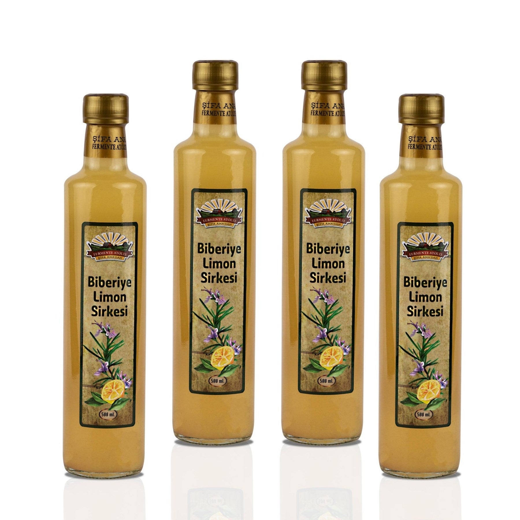 4 Adet Biberiye & Limon Sirkesi (4x500 ml)