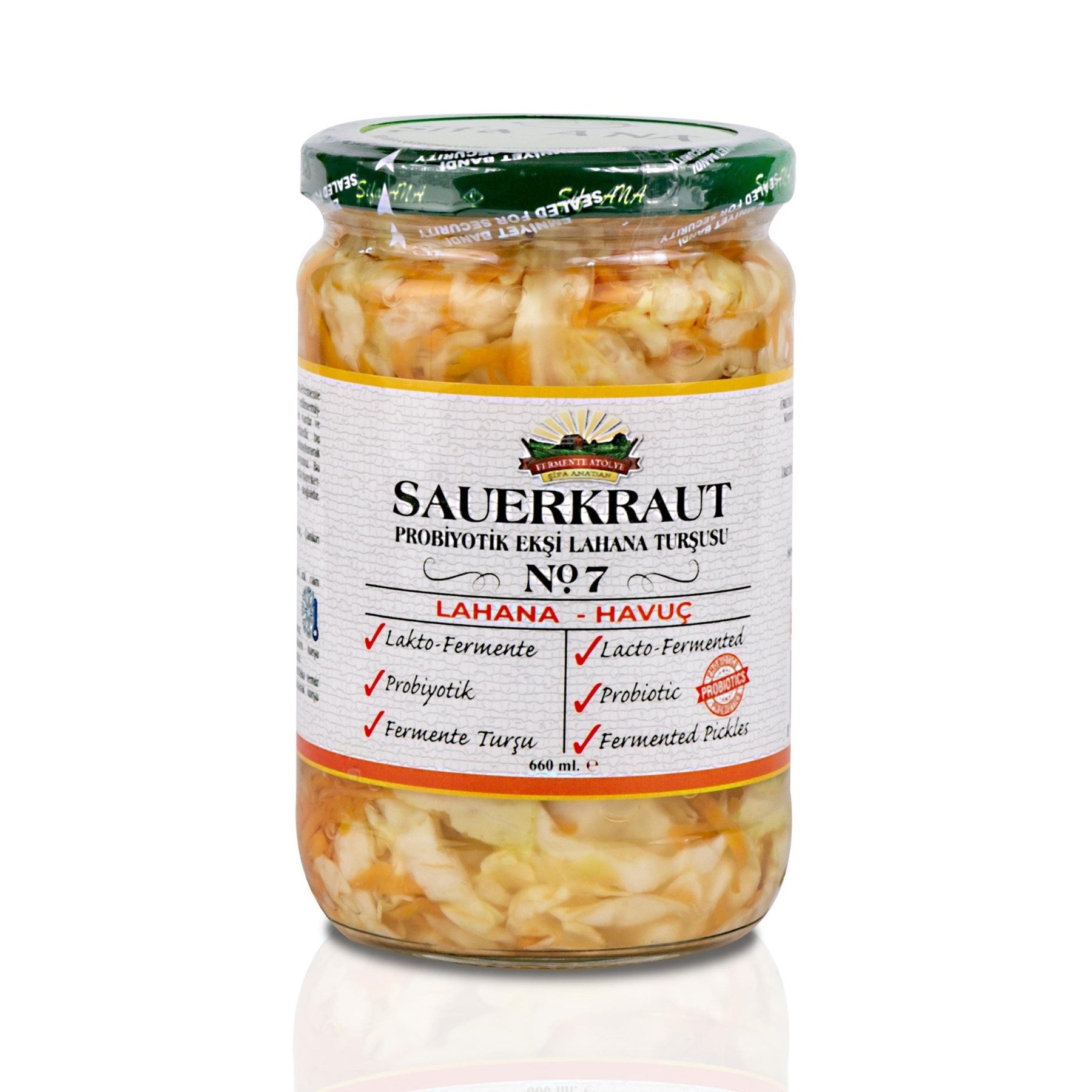 Sauerkraut (Ekşi Lahana Turşusu) No7 Havuçlu (660cc.)