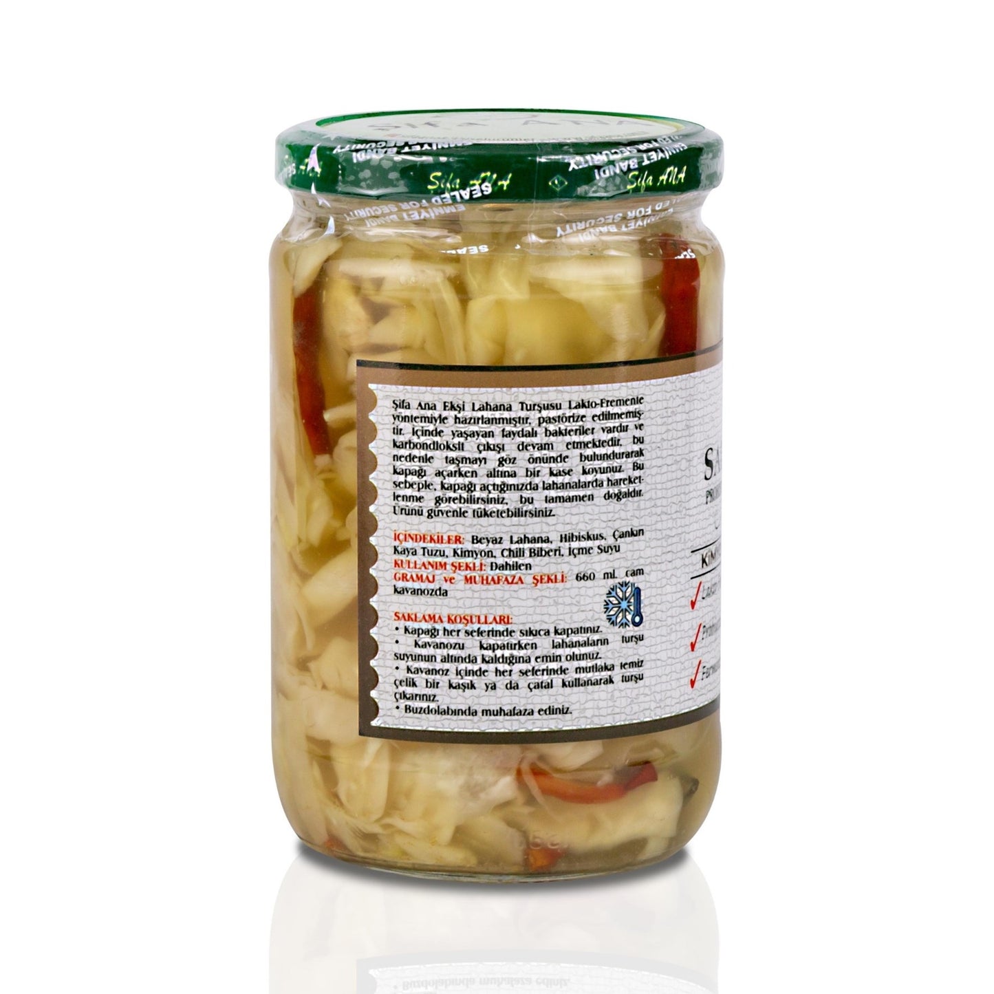 Sauerkraut (Ekşi Lahana Turşusu) No6 Kimyon&Chili (660cc.)