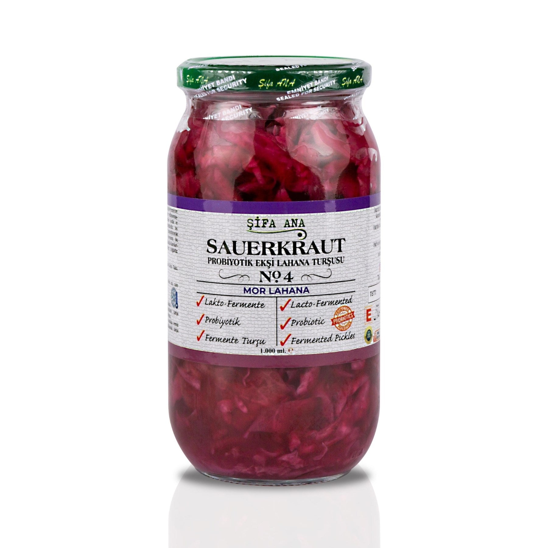 Sauerkraut (Ekşi Lahana Turşusu) No4 Mor Lahana (1000cc.)