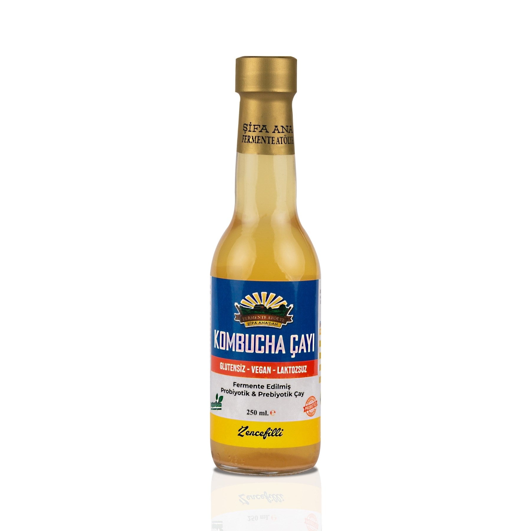Zencefilli Kombucha (250ml.) Cam Şişede