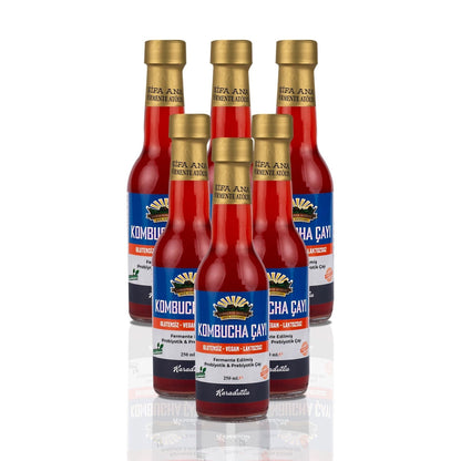 6 Adet Karadutlu Kombucha (250ml.) Cam Şişede