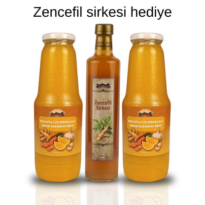 2 Adet Zencefilli ve Zerdeçallı Limon Sarımsak Kürü 1000 ml