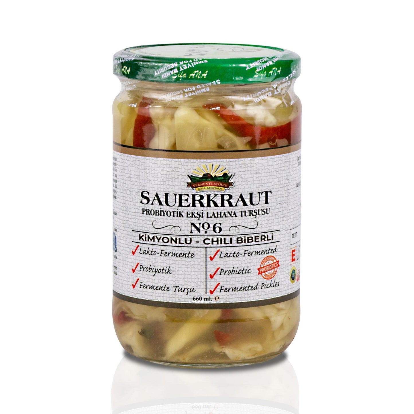 Sauerkraut (Ekşi Lahana Turşusu) No6 Kimyon&Chili (660cc.)