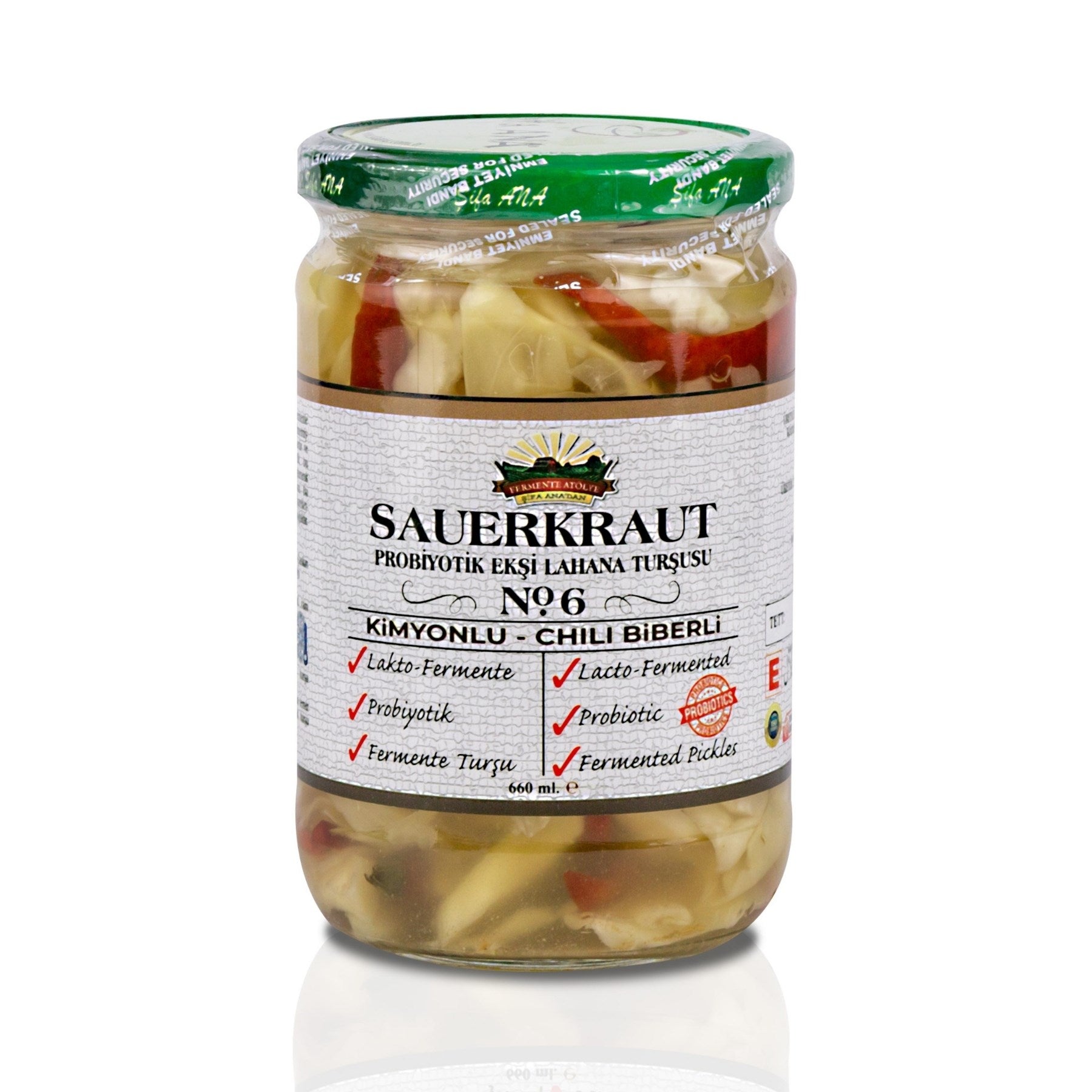 Sauerkraut (Ekşi Lahana Turşusu) No6 Kimyon&Chili (660cc.)
