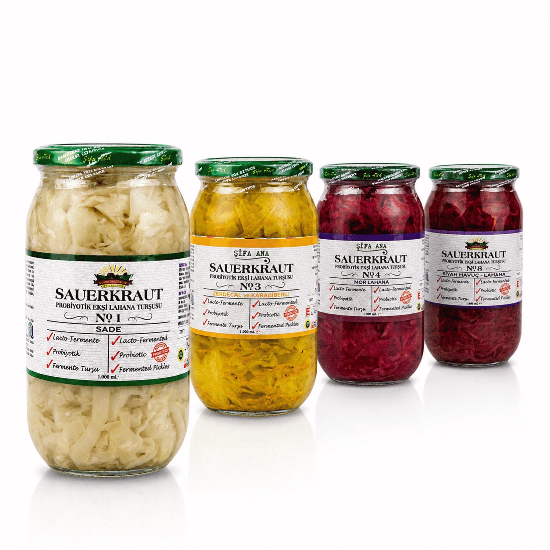 4 Adet Probiyotik Sauerkraut Turşu Çeşitleri (1000CC) No.3