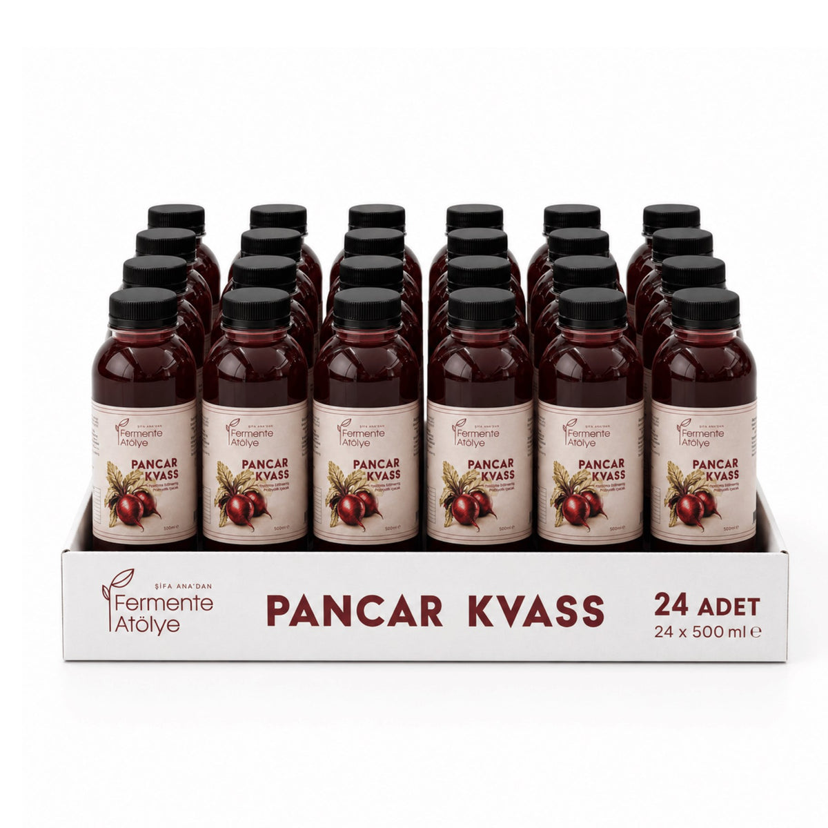24 Adet Pancar Kvass (500 ml.) (Pet Şişede)