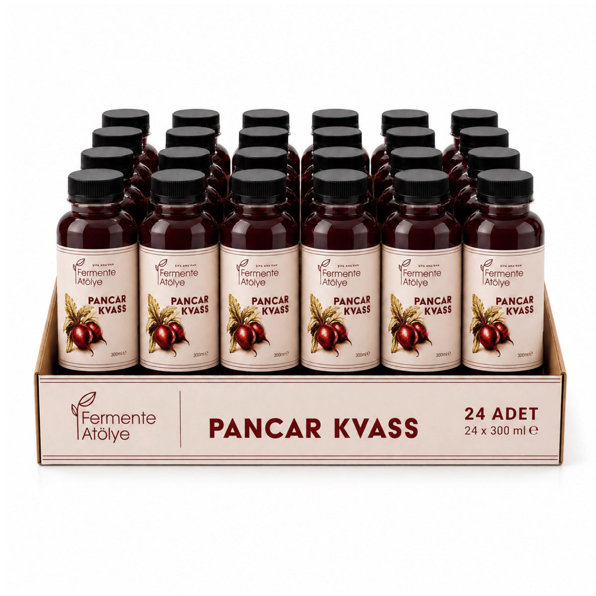 24 Adet Pancar Kvass (300 ml.) (Pet Şişede)