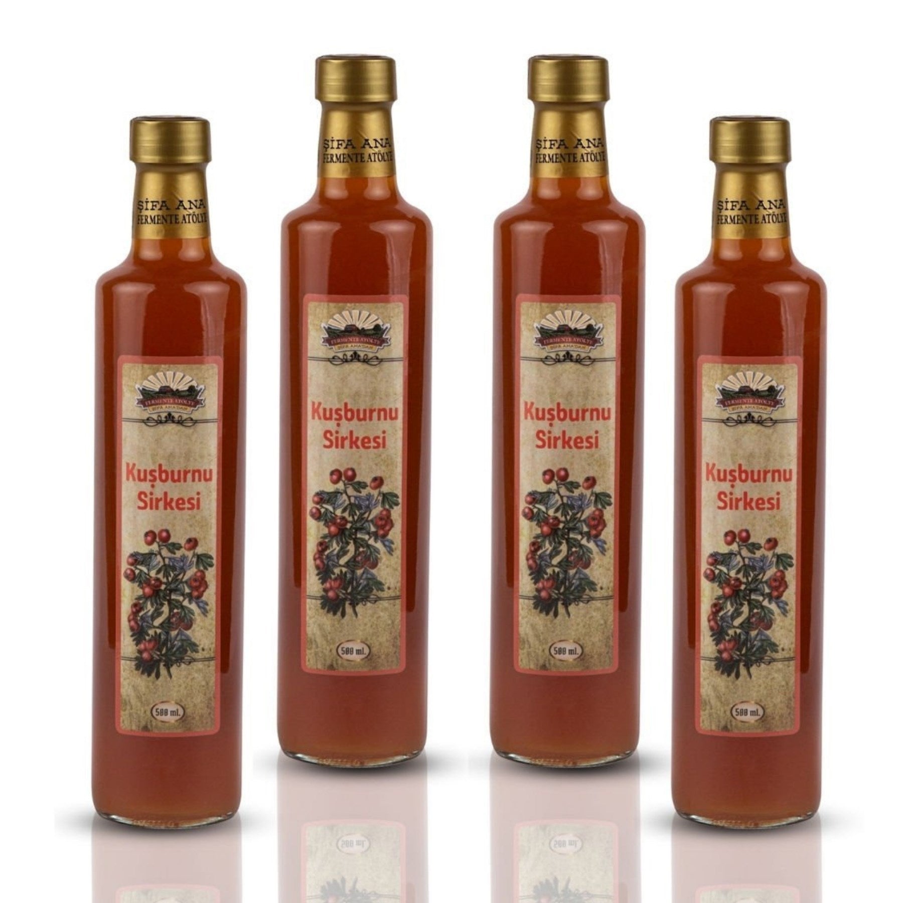 4 Adet Kuşburnu Sirkesi (4x500 ml)