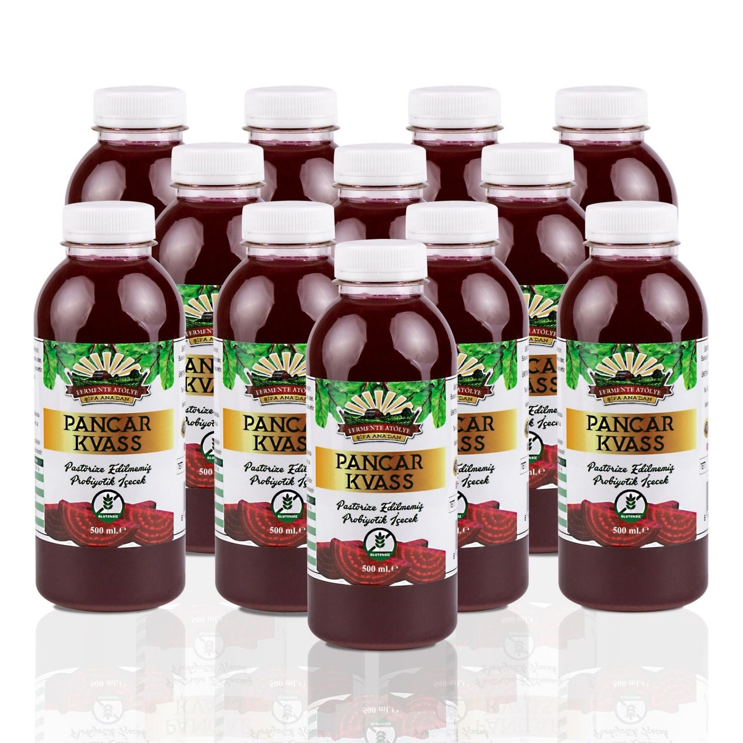 12 Adet Pancar Kvass (500 ml.) (Pet Şişede)