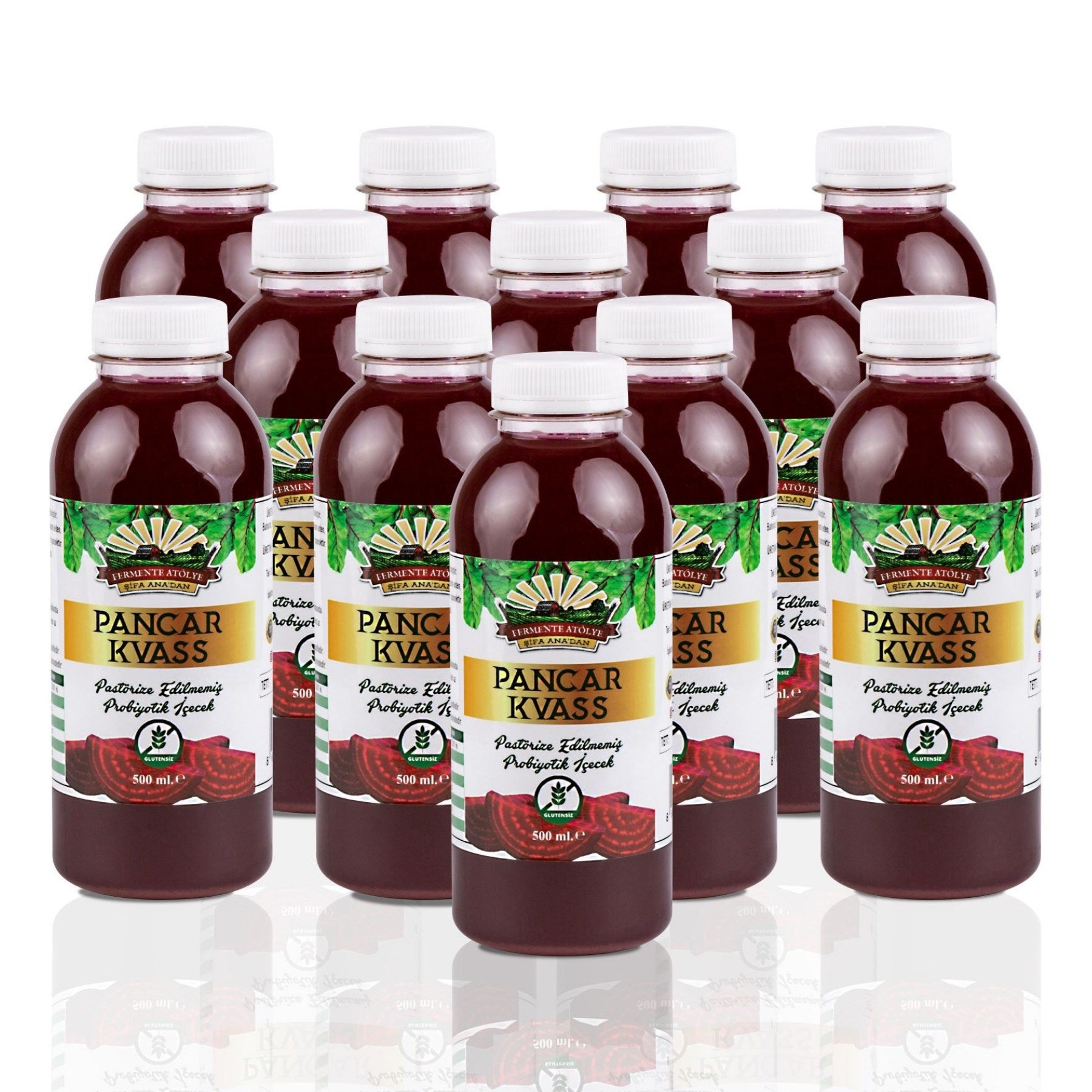 12 Adet Pancar Kvass (500 ml.) (Pet Şişede)