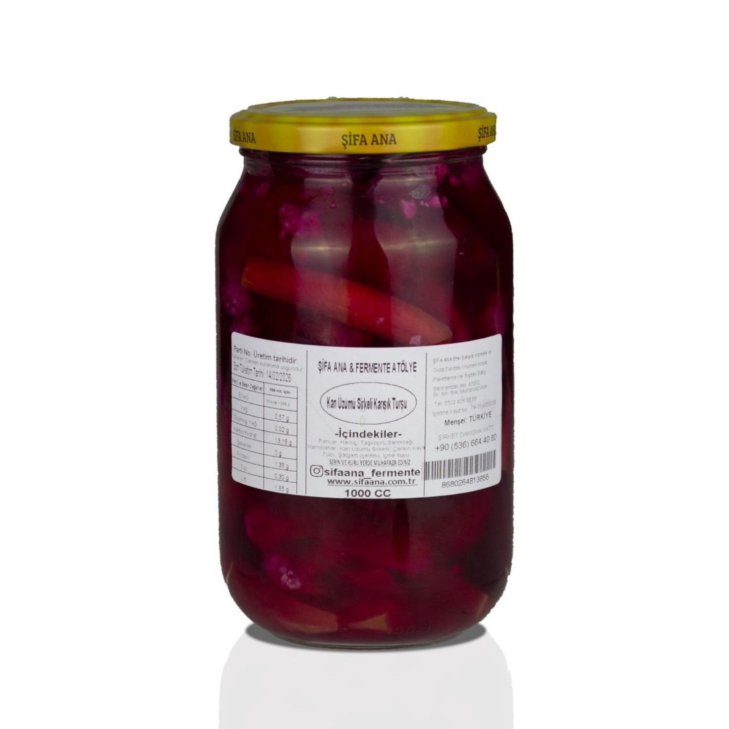 Kan Üzümü Sirkeli Karışık Turşu (1000 ml)