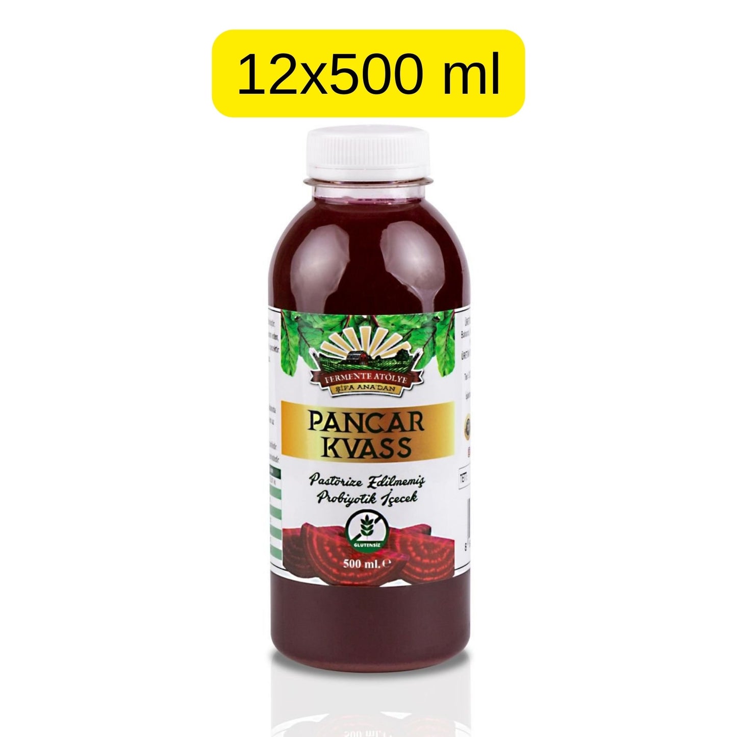 12 Adet Pancar Kvass (500 ml.) (Pet Şişede)