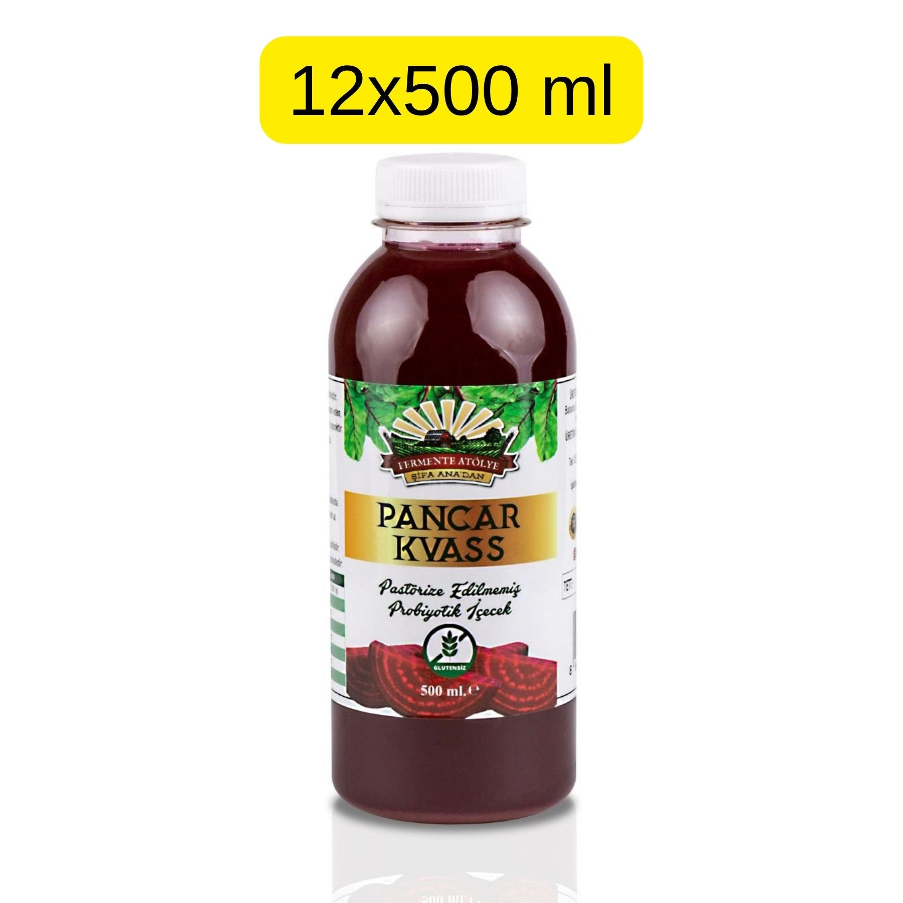 12 Adet Pancar Kvass (500 ml.) (Pet Şişede)