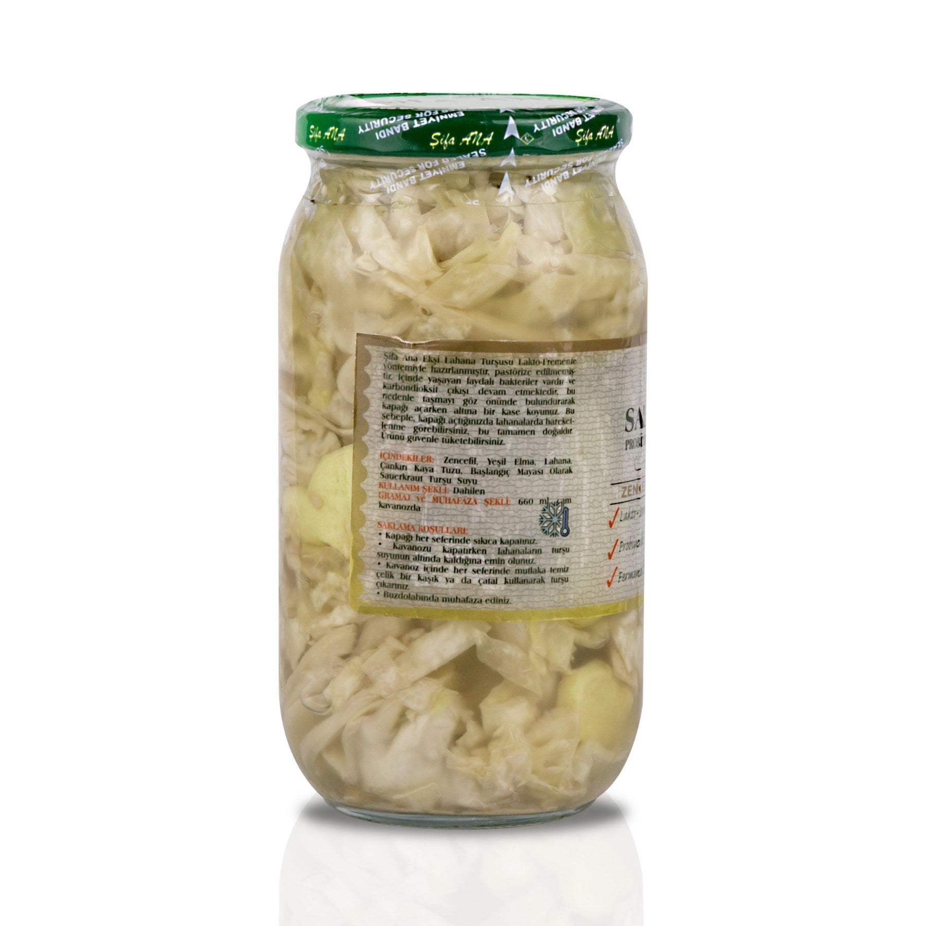 Sauerkraut (Ekşi Lahana Turşusu) No11 Zencefil & Yeşil Elmalı  (1000cc.)
