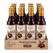 12 Adet Zencefilli Pancar Kvass (250ml.) Cam Şişede