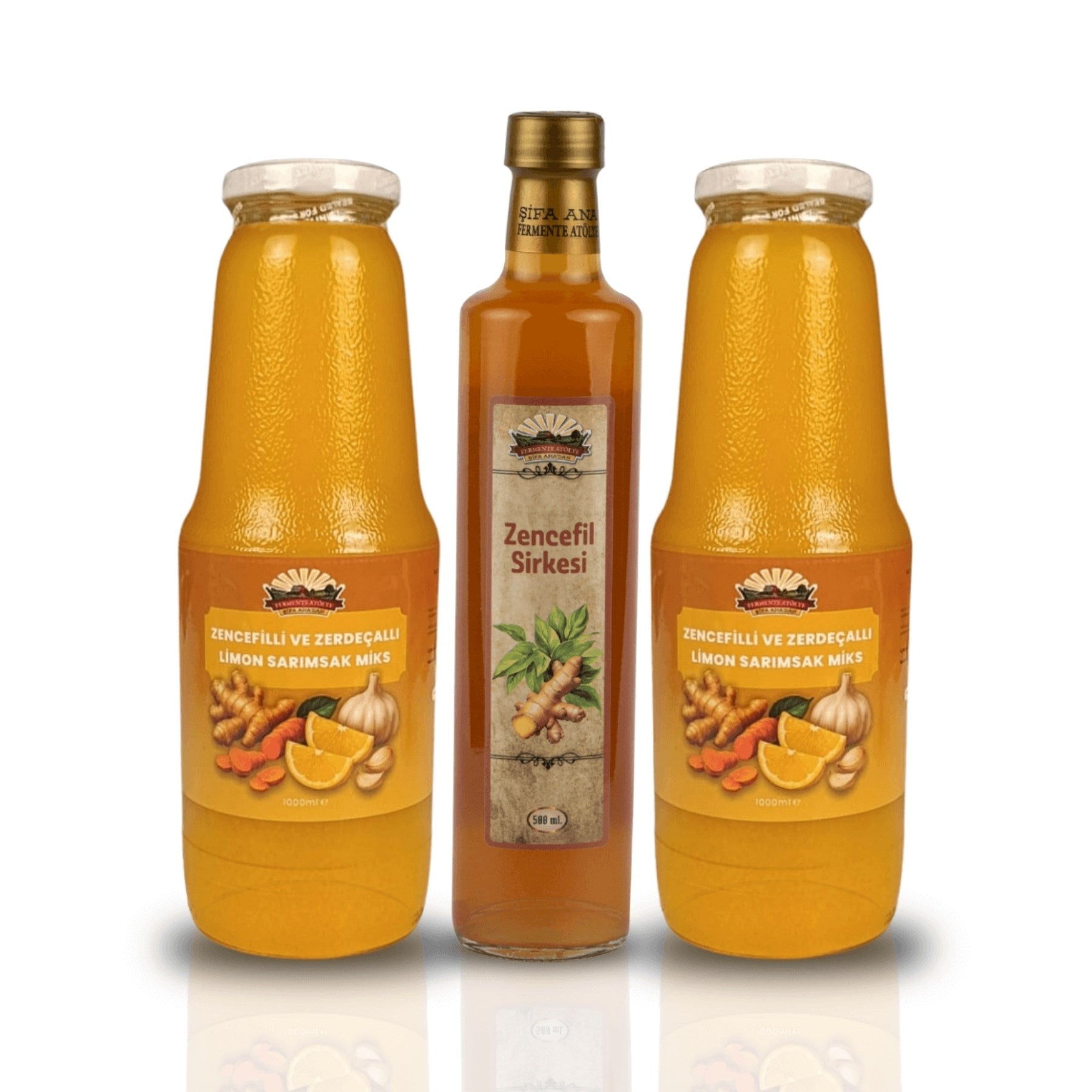 2 Adet Zencefilli ve Zerdeçallı Limon Sarımsak Kürü 1000 ml