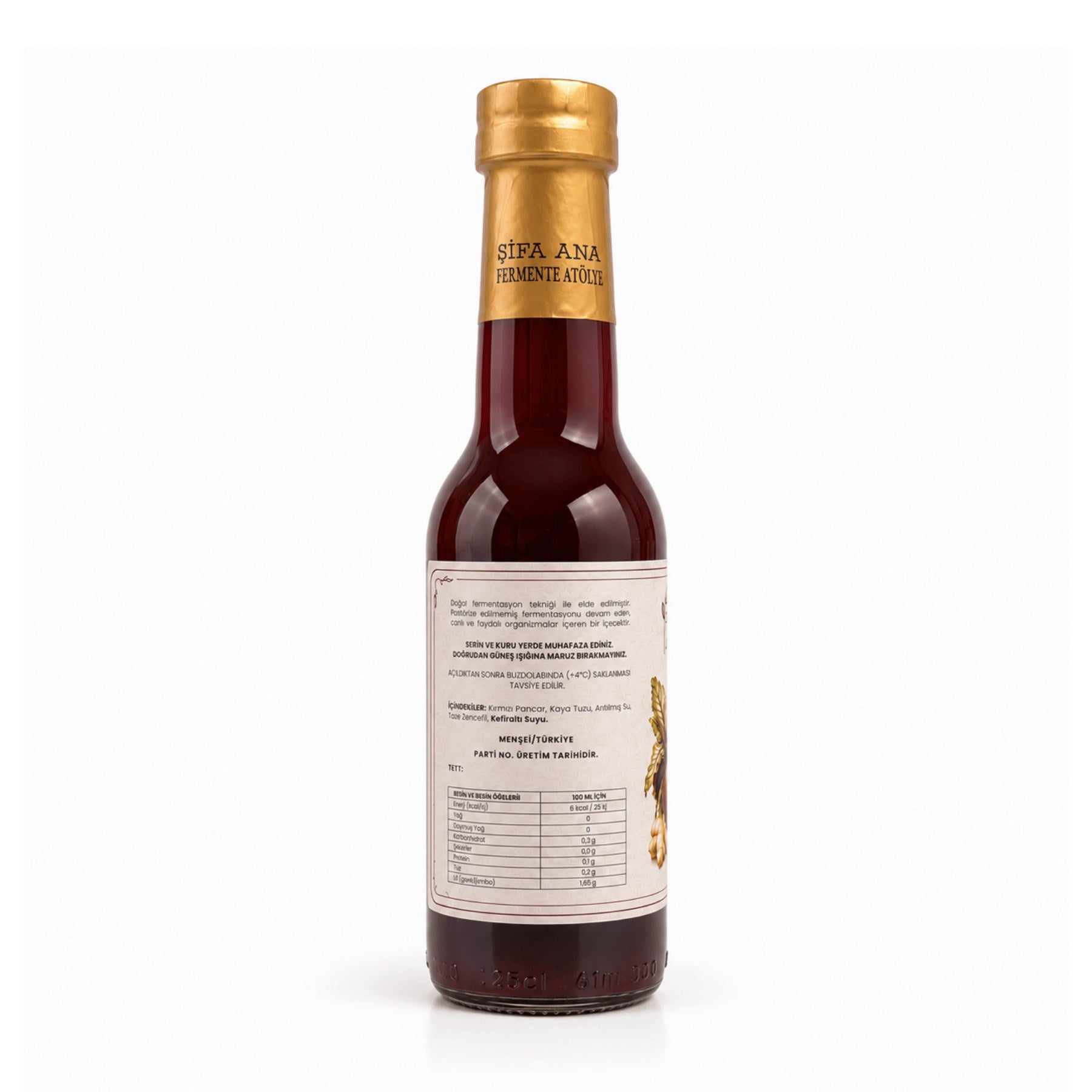 Zencefilli Pancar Kvass (250ml.) Cam Şişede