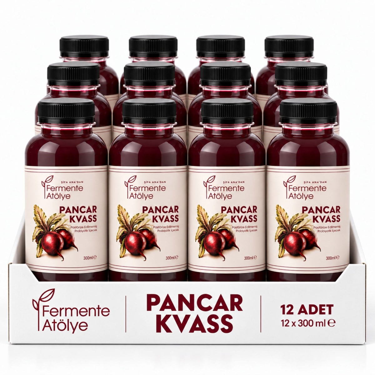 Pancar Kvass (300 ml.) 12'li Fırsat Paketi (Pet Şişede)