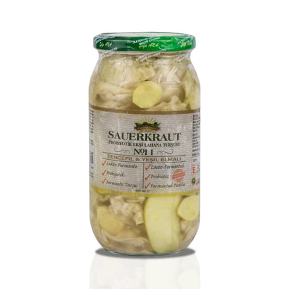Sauerkraut (Ekşi Lahana Turşusu) No11 Zencefil & Yeşil Elmalı  (1000cc.)
