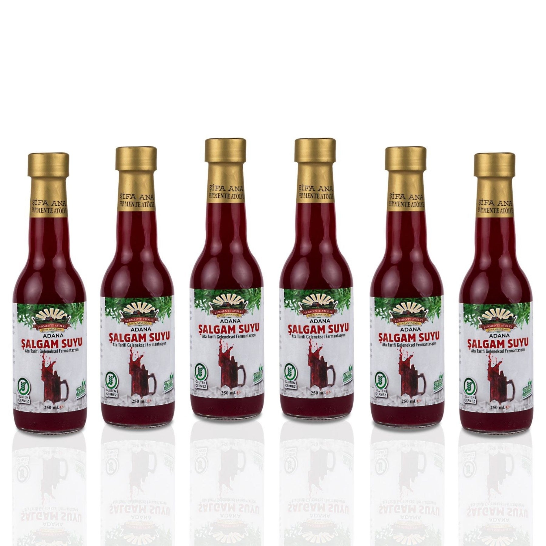 6 Adet Adana Şalgamı (250ml.) Cam Şişede (acısız)