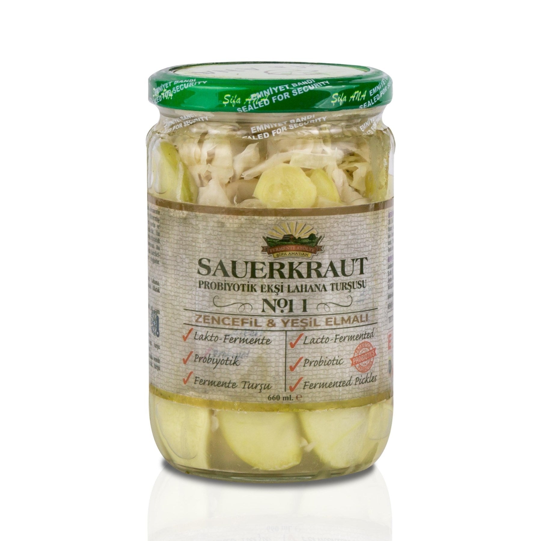 Sauerkraut (Ekşi Lahana Turşusu) No11 Zencefil & Yeşil Elmalı  (660cc.)