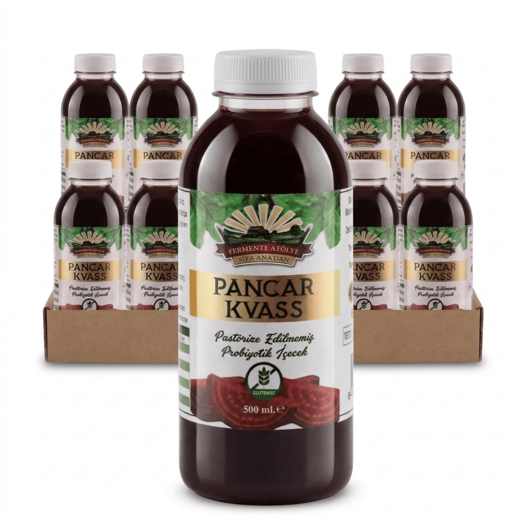 12 Adet Pancar Kvass (500 ml.) (Pet Şişede)