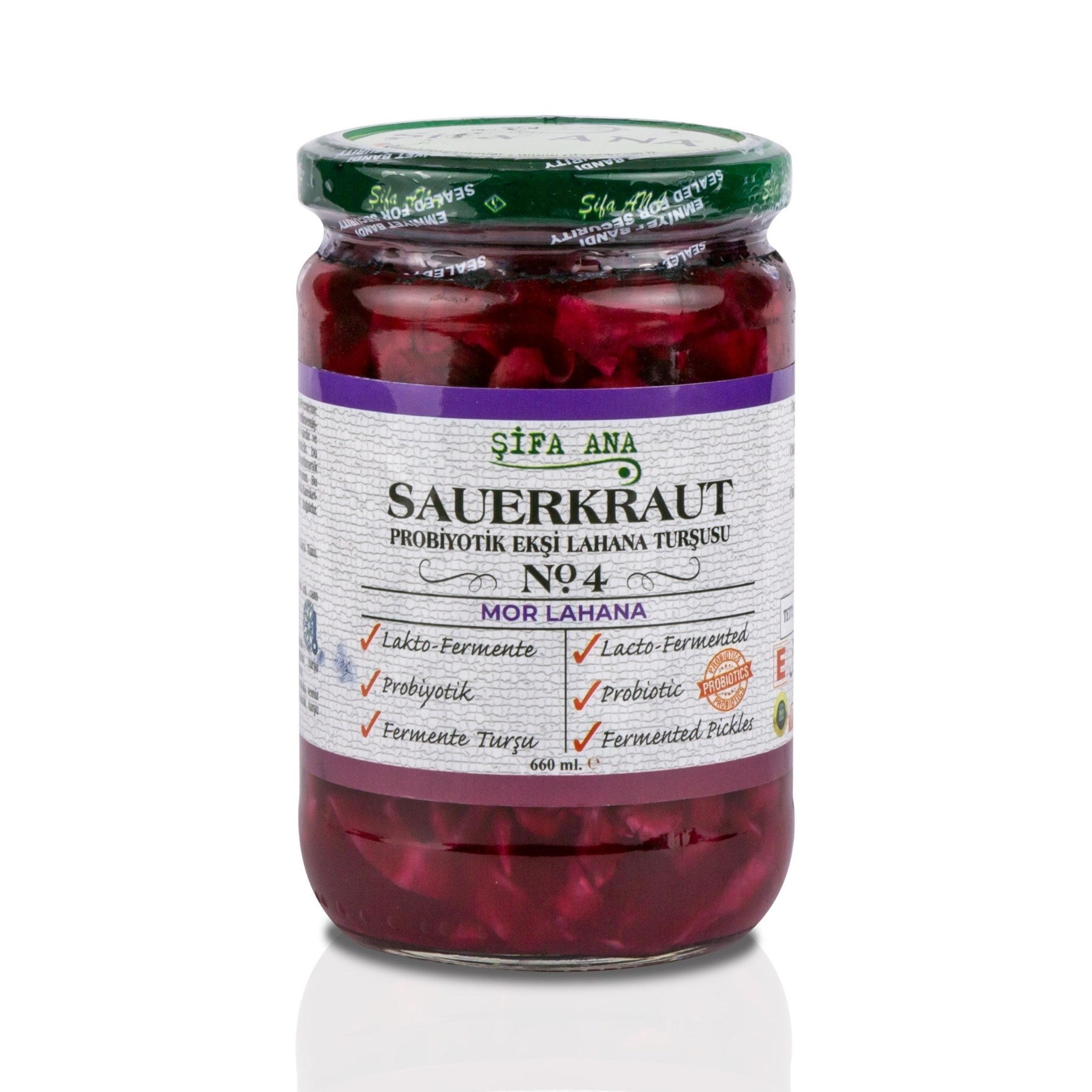 Sauerkraut (Ekşi Lahana Turşusu) No4 Mor Lahana (660cc.)