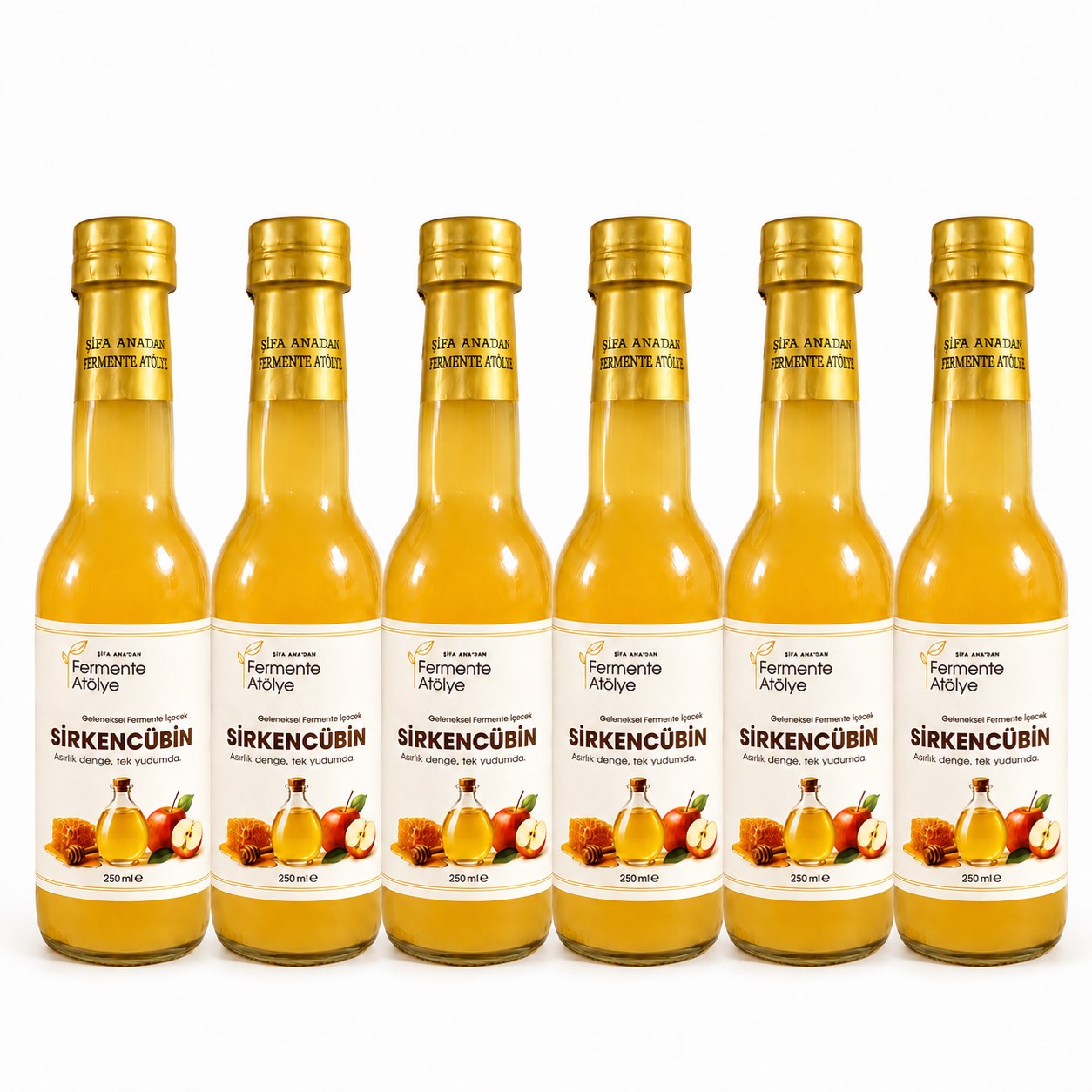 6 Adet Sirkencübin 250 ml Cam Şişede