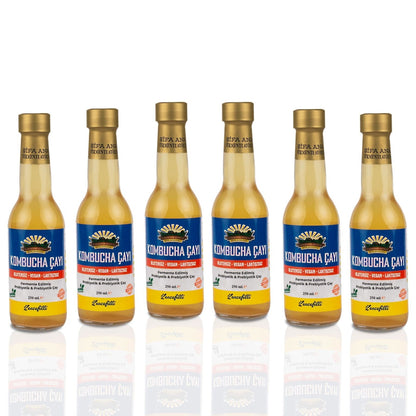 6 Adet Zencefilli Kombucha (250ml.) Cam Şişede